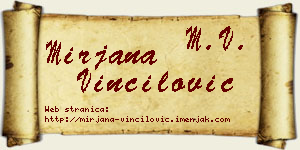 Mirjana Vinčilović vizit kartica
